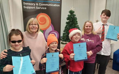 Vision impaired learners receiving an Arts Award accredited by Trinity College London